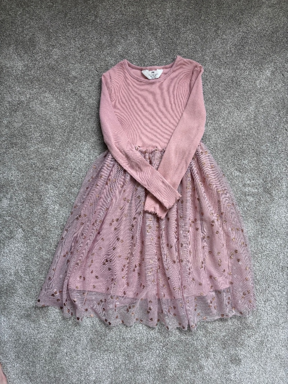 Little girls light pink tulle dress